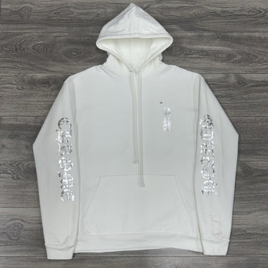 Vertical Logo Foil Hoodie White