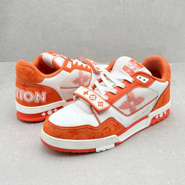 Denim Strap Trainer Orange White
