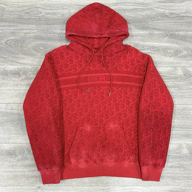 Terry Cotton Towel Hoodie Red
