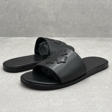 Leather Slides Black