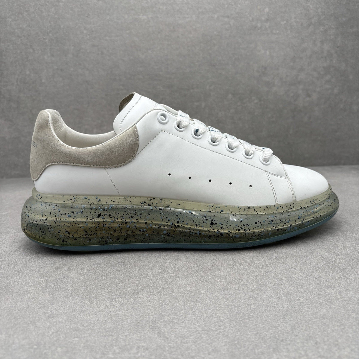 Size 44 (11 US) Alexander McQueen Clear Sole ' Splatter Blue ' | GREAT CONDITION — photo 2