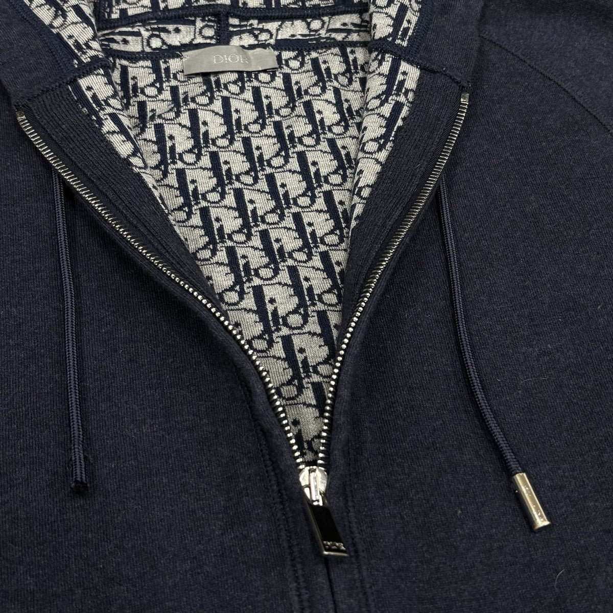 Cashmere Oblique Lining Hoodie Navy — photo 5