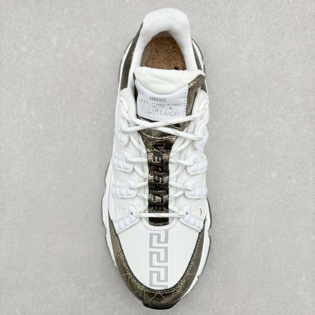 Versace Trigreca Sneakers ' White Gold ' | Size 41.5 (8.5 US)