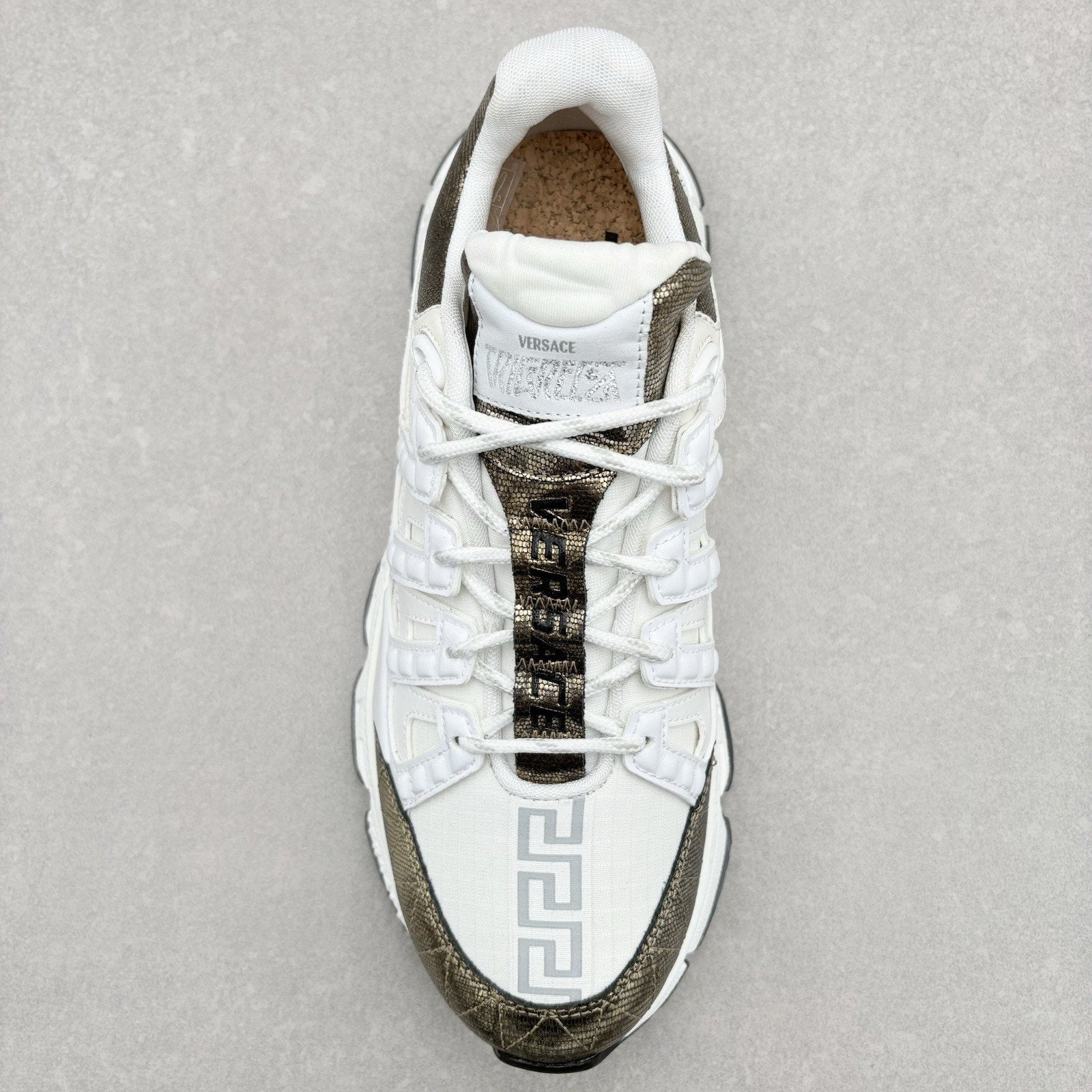Versace Trigreca Sneakers ' White Gold ' | Size 41.5 (8.5 US)