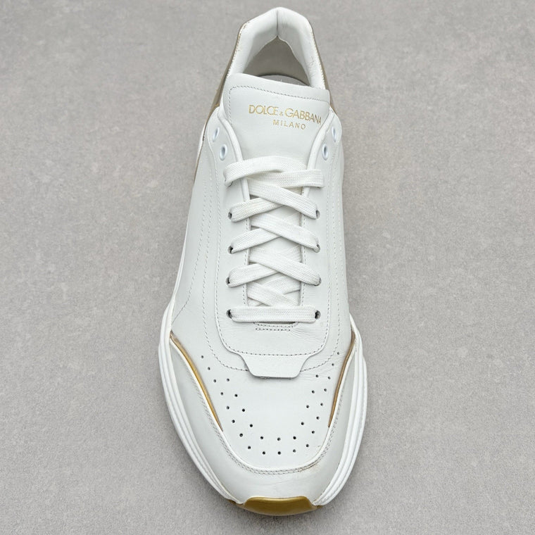 Dolce & Gabbana Daymaster Leather Sneaker White Gold — photo 5