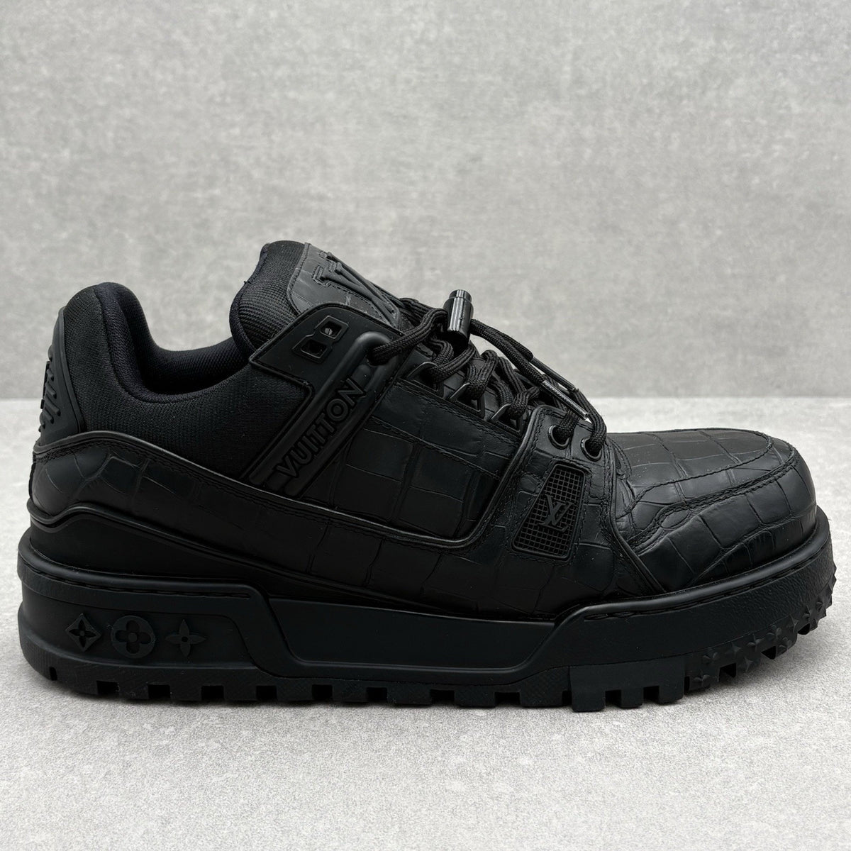 Alligator Print Maxi Sneaker Black — photo 2