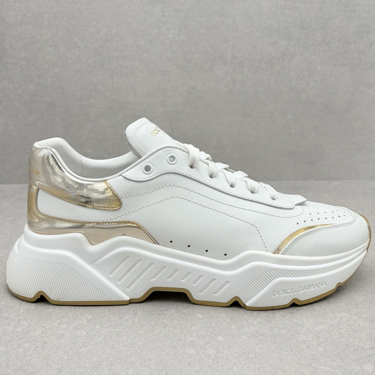 Dolce & Gabbana Daymaster Leather Sneaker White Gold — photo 2