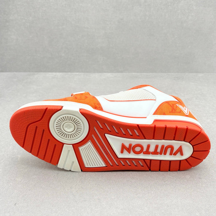 Denim Strap Trainer Orange White — photo 7