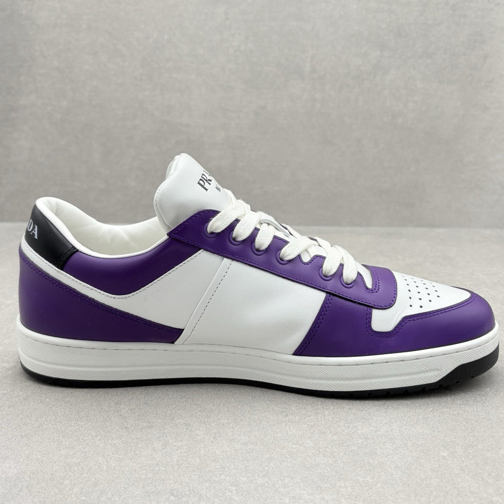 Prada Downtown Leather Sneakers ' White Purple ' | Size 10 UK (11 US)
