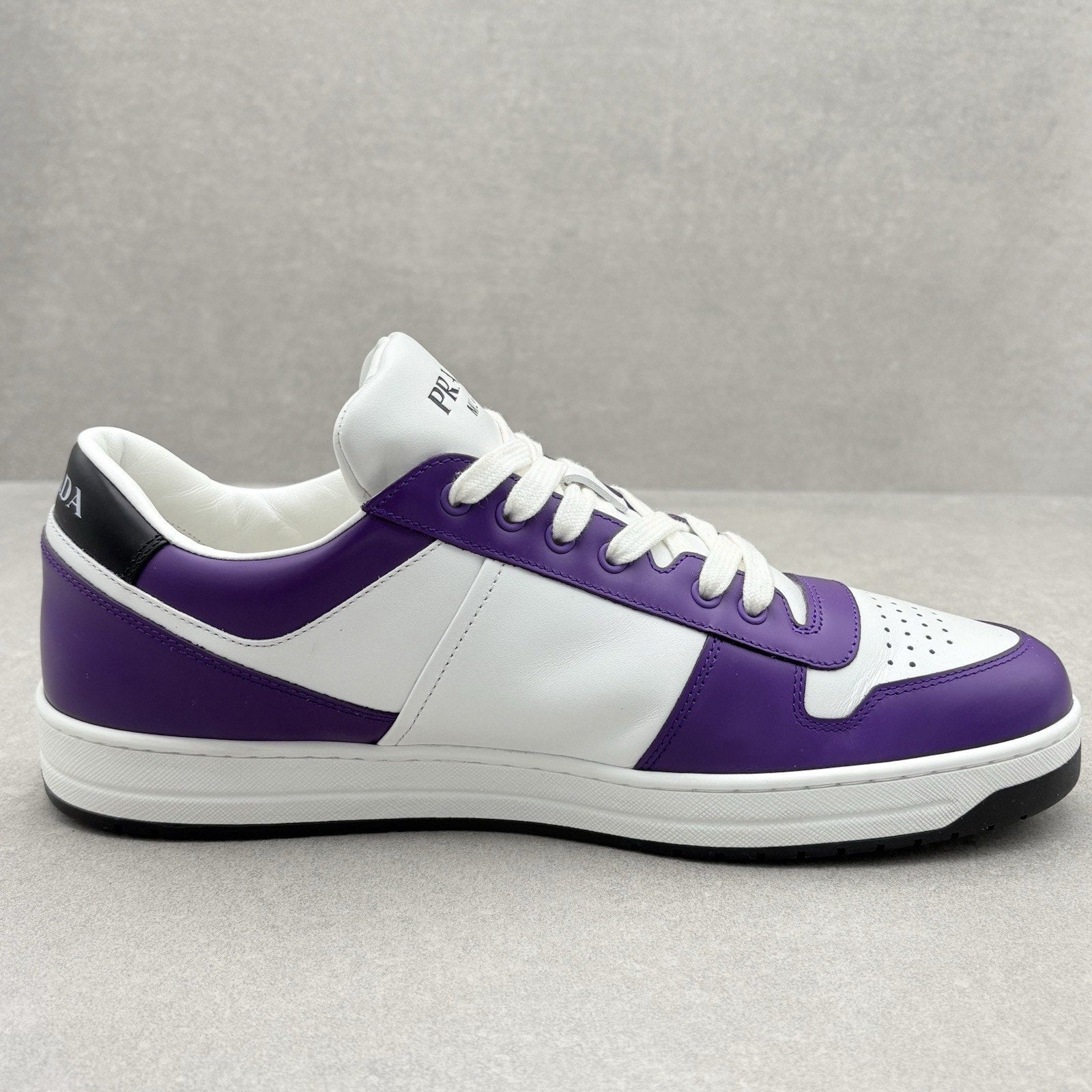 Prada Downtown Leather Sneakers ' White Purple ' | Size 10 UK (11 US)