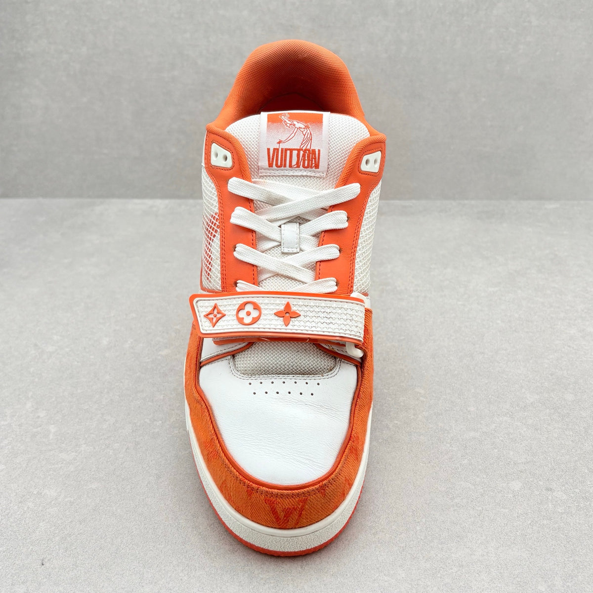 Denim Strap Trainer Orange White — photo 5