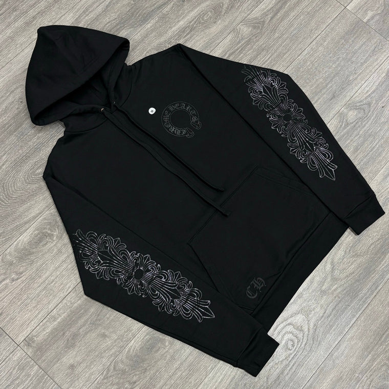 Floral Horseshoe Hoodie 'Black' — photo 2