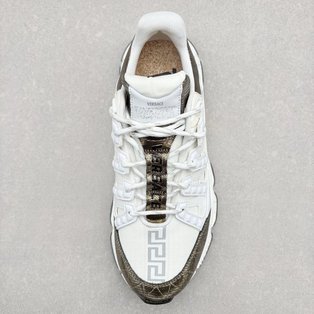 Versace Trigreca Sneakers ' White Gold ' | Size 41.5 (8.5 US)