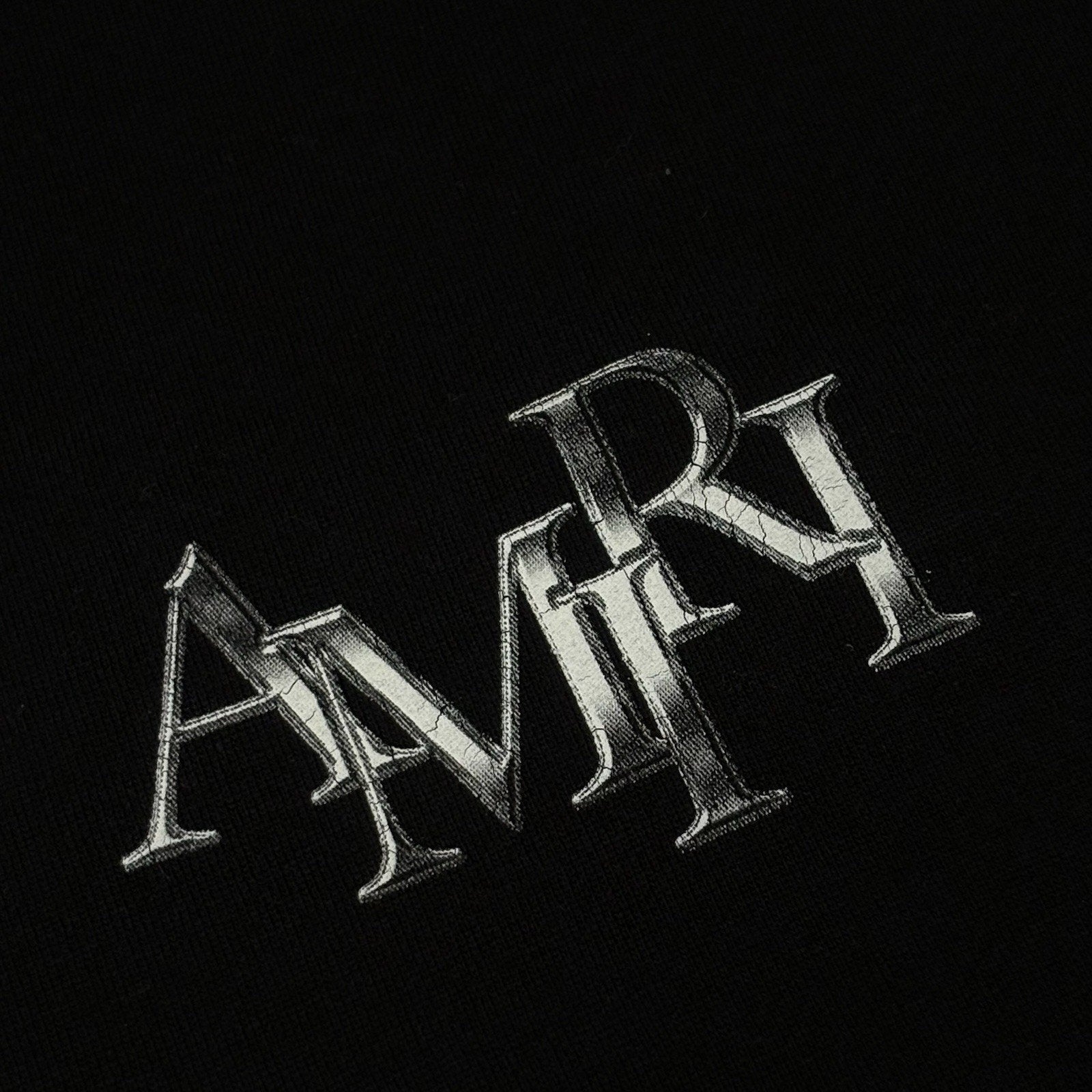 Amiri Staggered Logo Hoodie ' Black Silver ' | Size XL