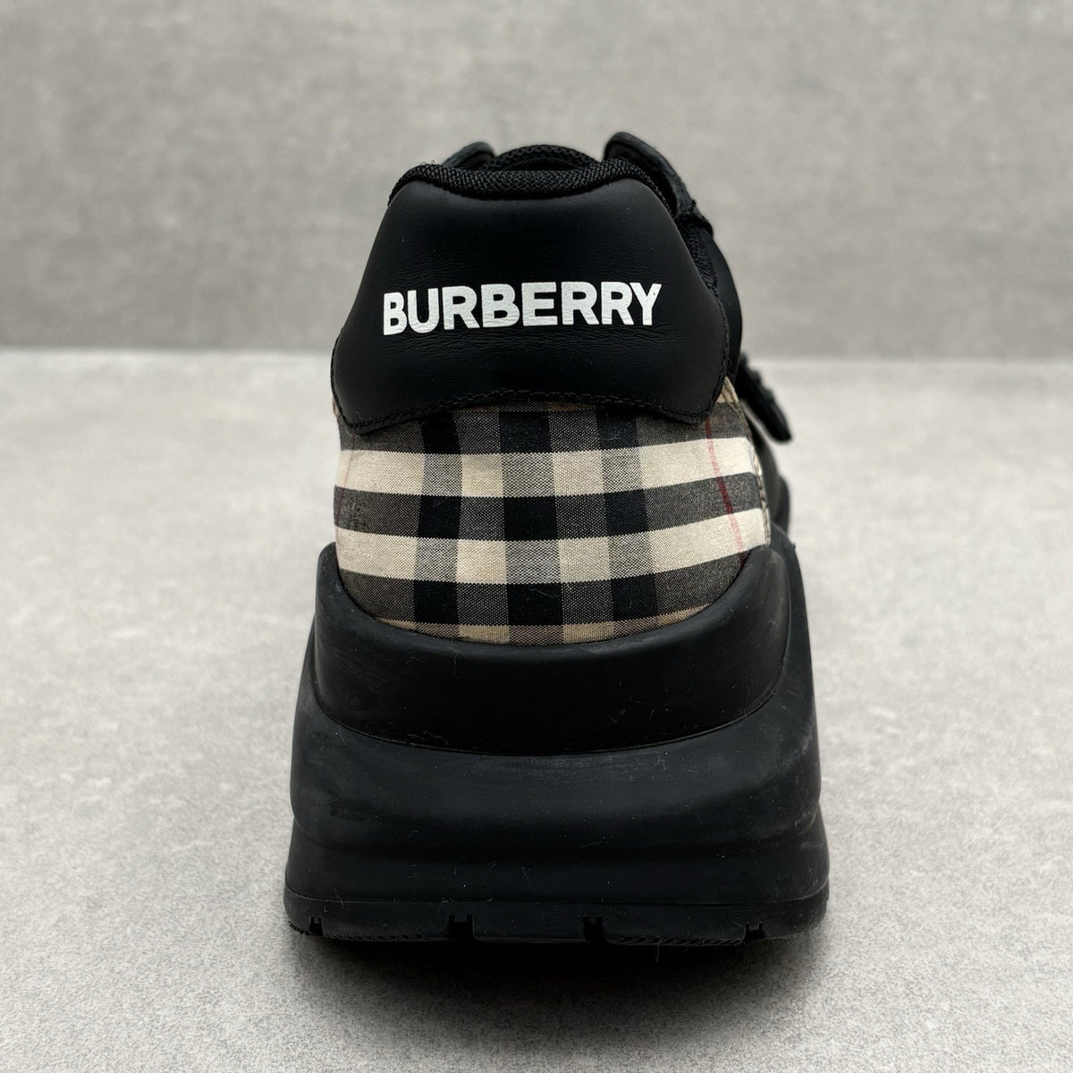Burberry Leather Vintage Check Sneaker Black — photo 3