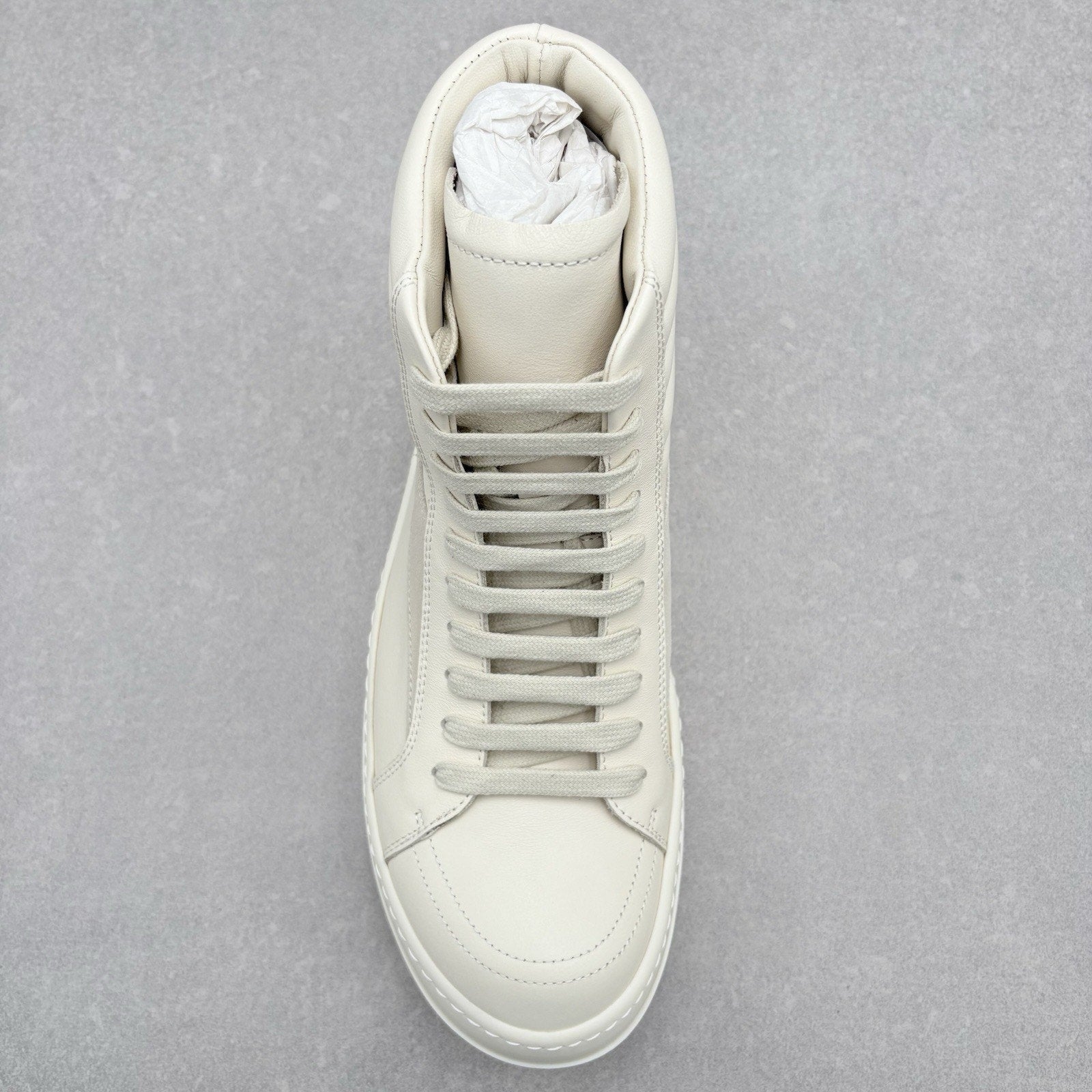 Rick Owens Lido DRKSHDW Vintage High Top ' Natural Milk ' | Size 41 (8 US)
