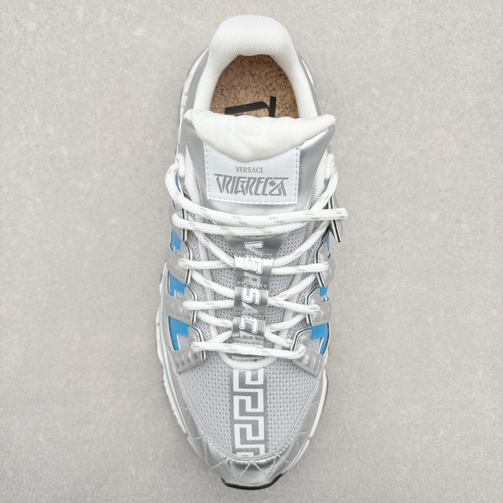 BRAND NEW! - Versace Trigreca Sneakers ' Silver White Blue ' | Size 41 (8 US)