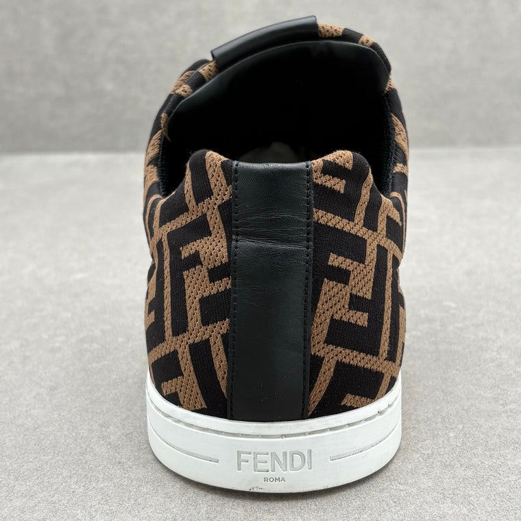 FF Motif Lace Up Low Top Sneaker Almond Black — photo 9