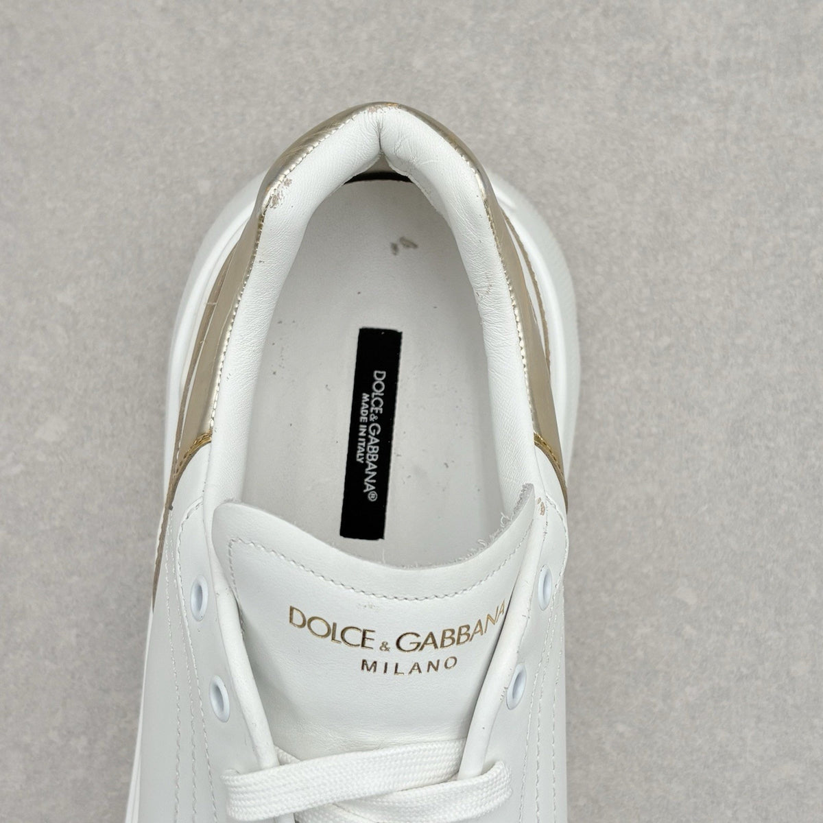 Dolce & Gabbana Daymaster Leather Sneaker White Gold — photo 6
