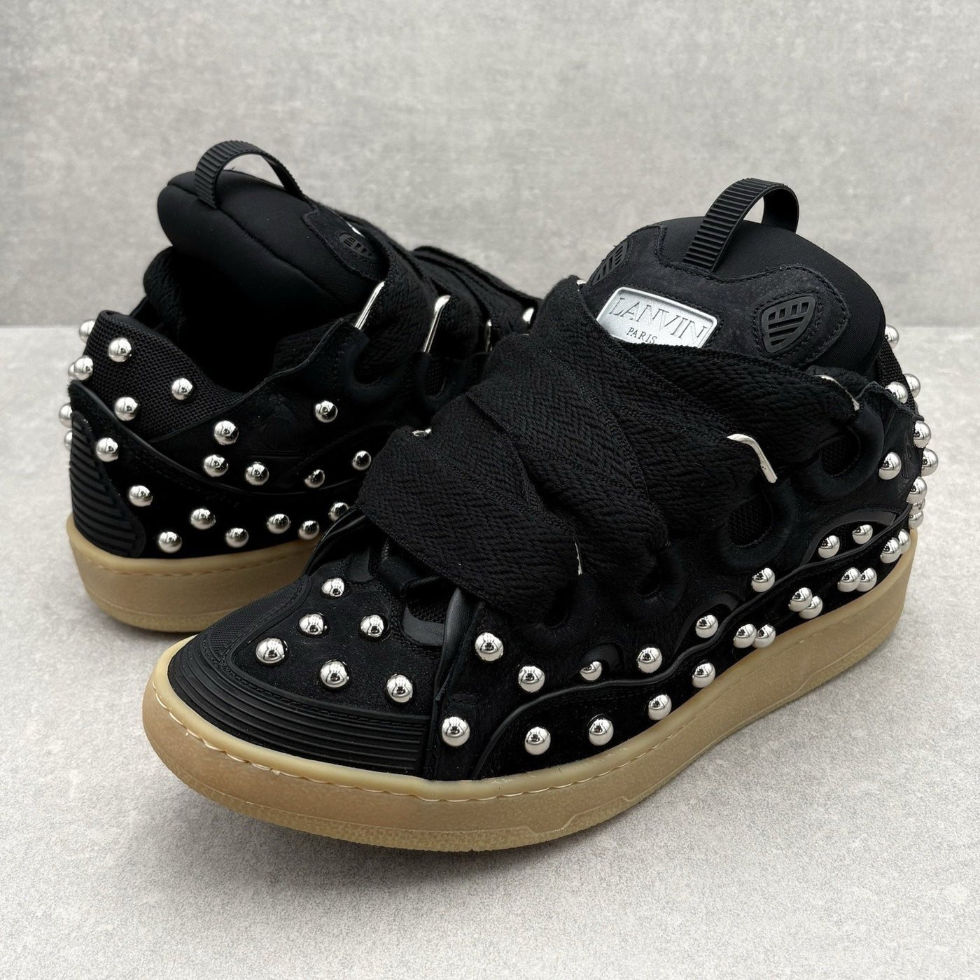 Studded Curb Sneaker Black