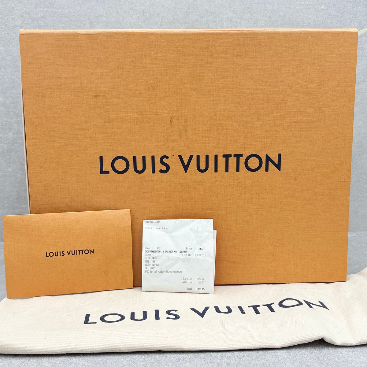 Louis Vuitton Denim Monogram Maxi Trainer Black White — photo 15