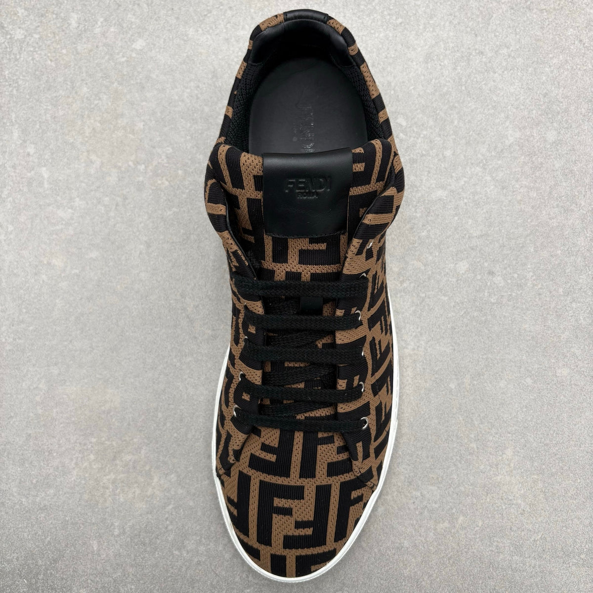 FF Motif Lace Up Low Top Sneaker Almond Black — photo 11