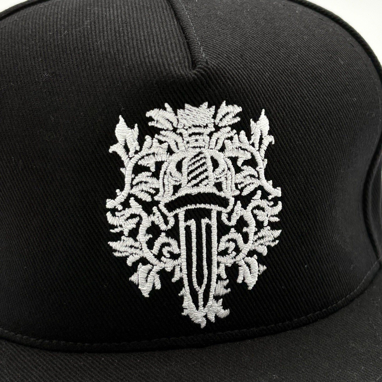 BRAND NEW! - Chrome Hearts Dagger Logo Denim Baseball Hat ' Black '