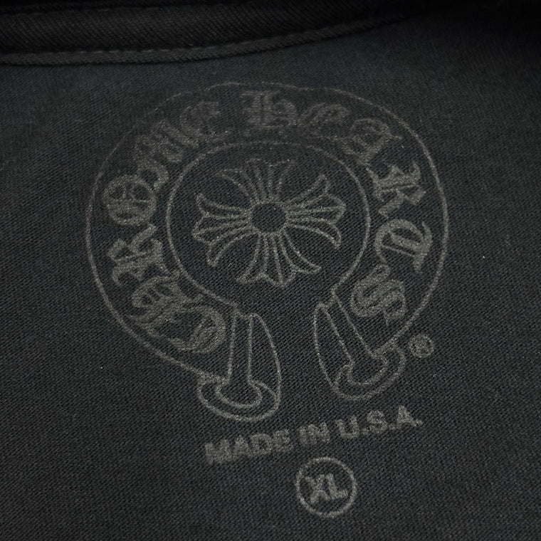 Neck & Vertical Logo Long Sleeve T-Shirt Black Green — photo 9