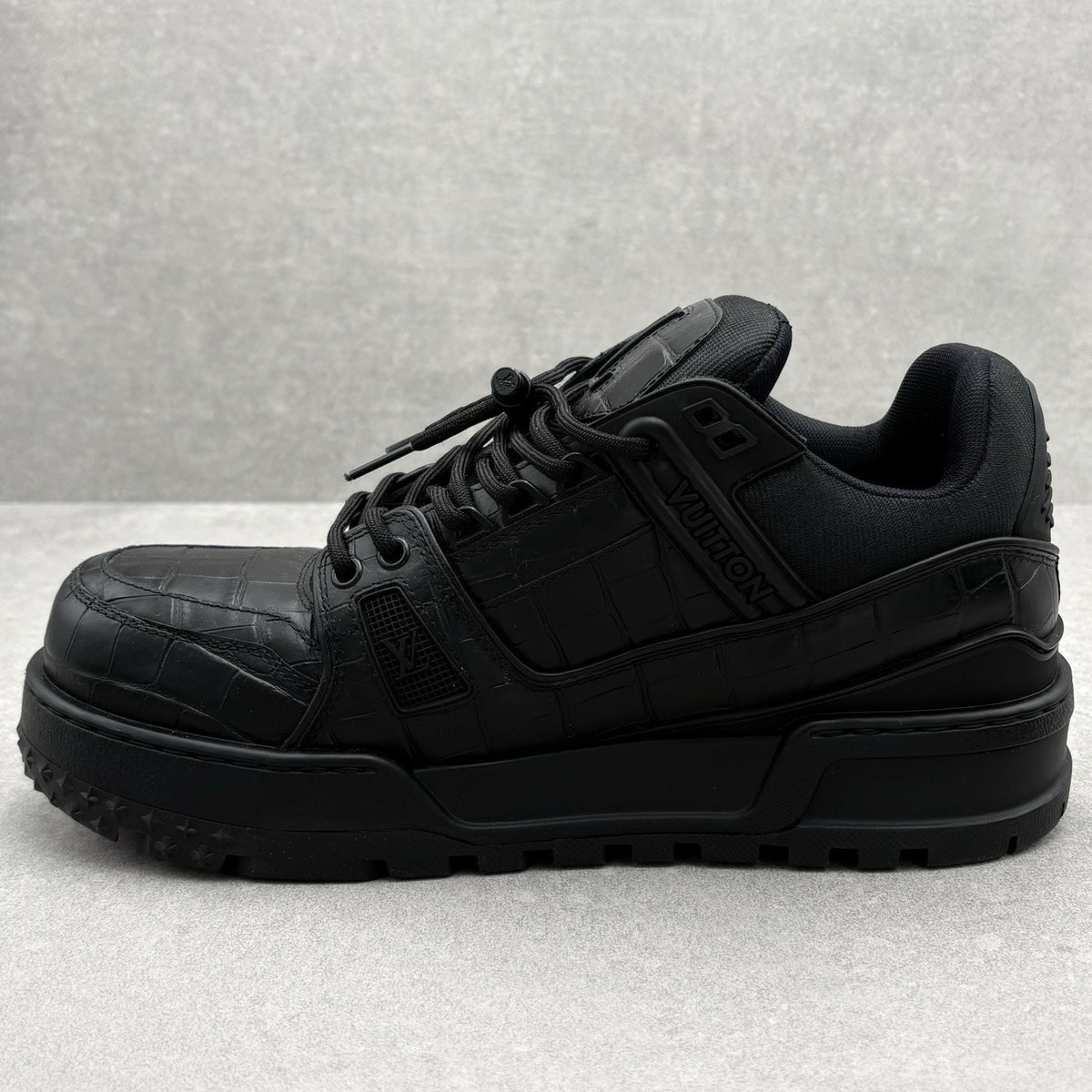 Alligator Print Maxi Sneaker Black — photo 4