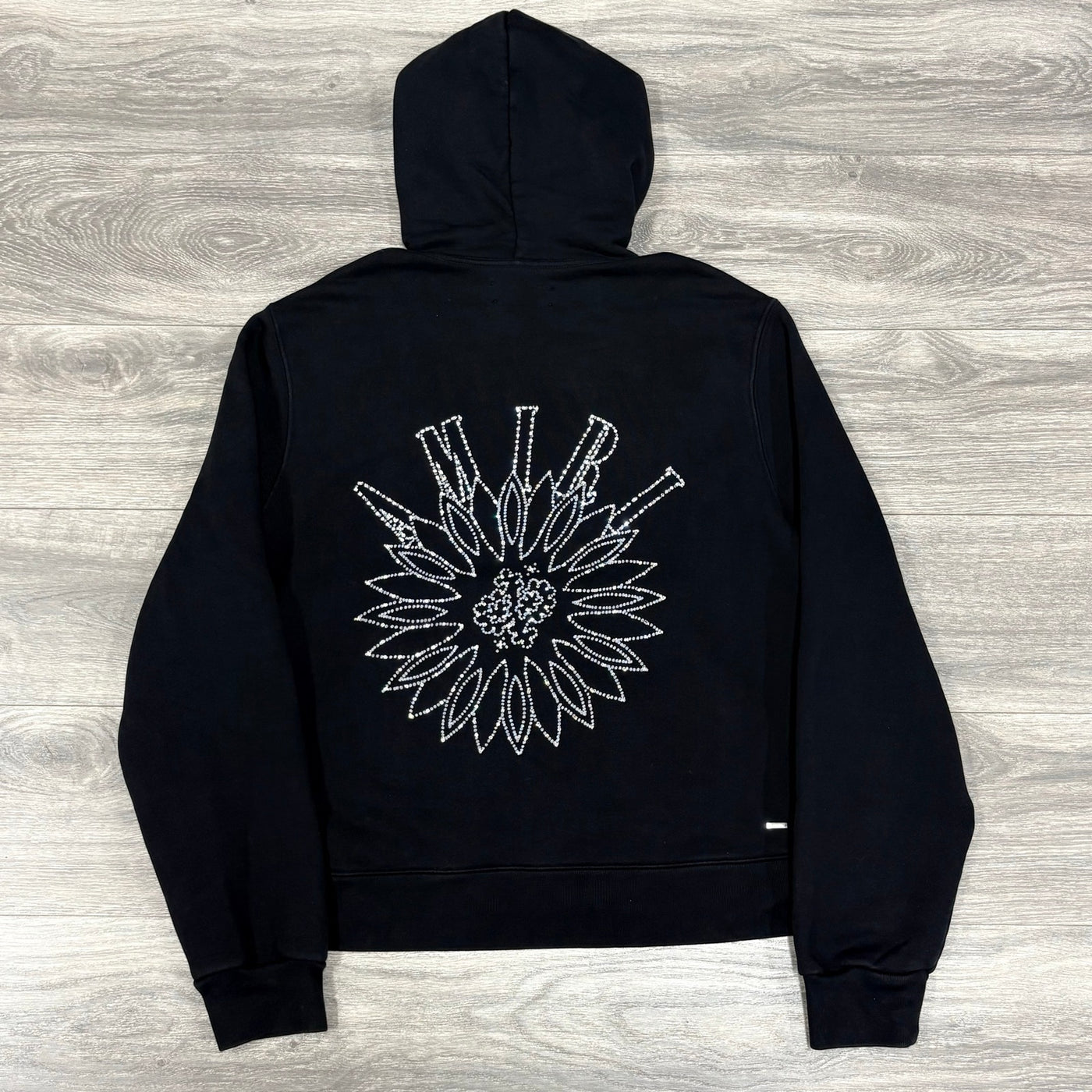 Crystal Embellished Rhinestone Logo Hoodie