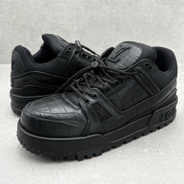 Alligator Print Maxi Sneaker Black
