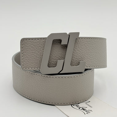 Happy Rui CL Logo Belt Grey Leather