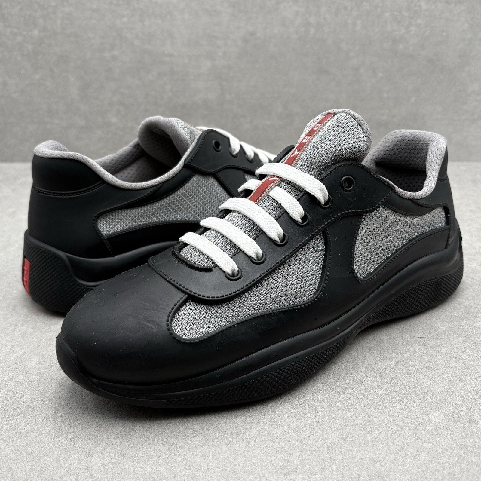Prada America's Cup Rubber Sneakers ' Black ' | Size 43 (10 US)