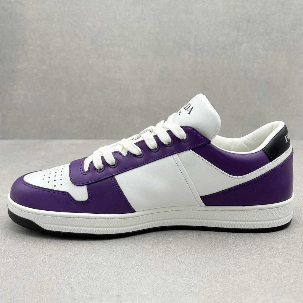 Prada Downtown Leather Sneakers ' White Purple ' | Size 10 UK (11 US)
