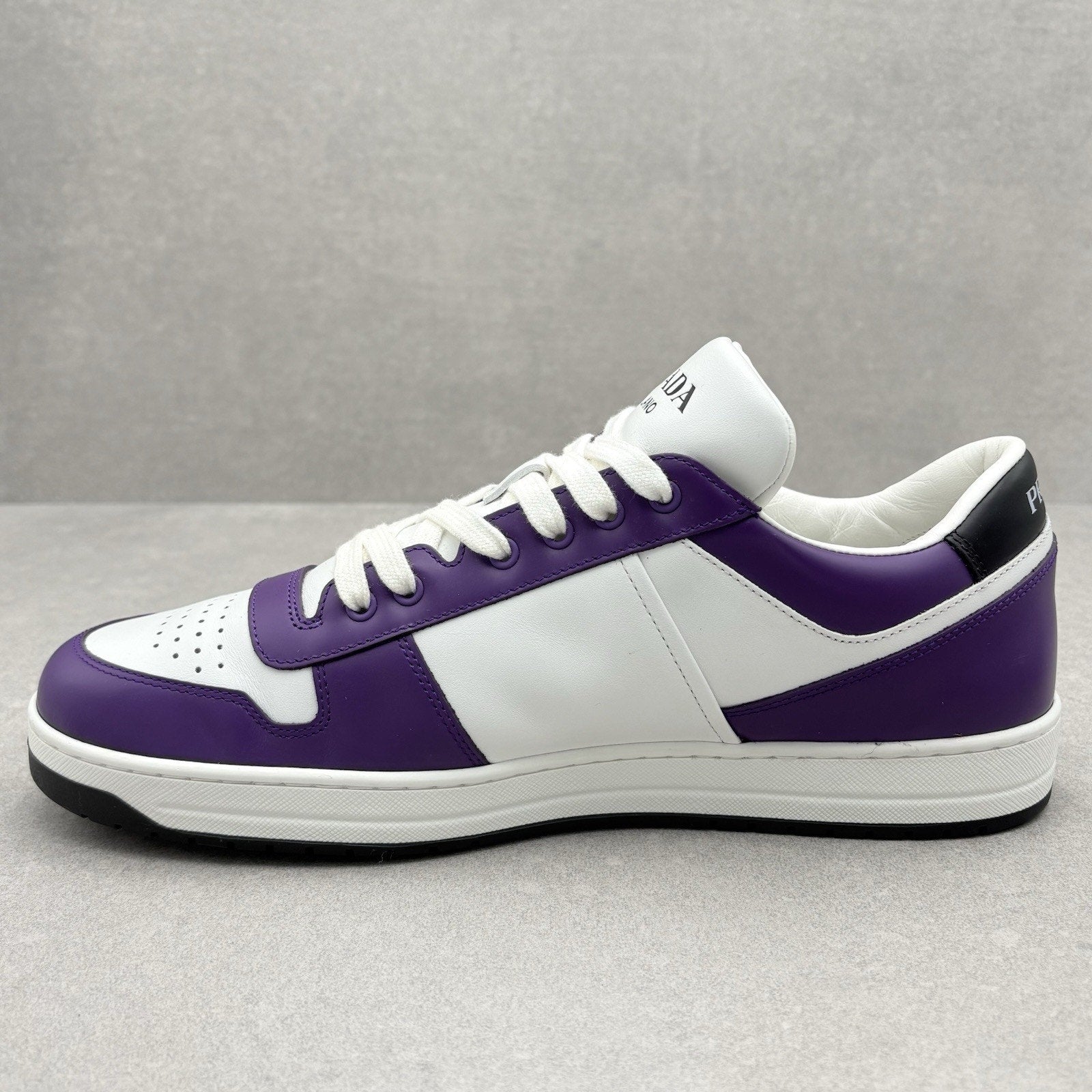 Prada Downtown Leather Sneakers ' White Purple ' | Size 10 UK (11 US)