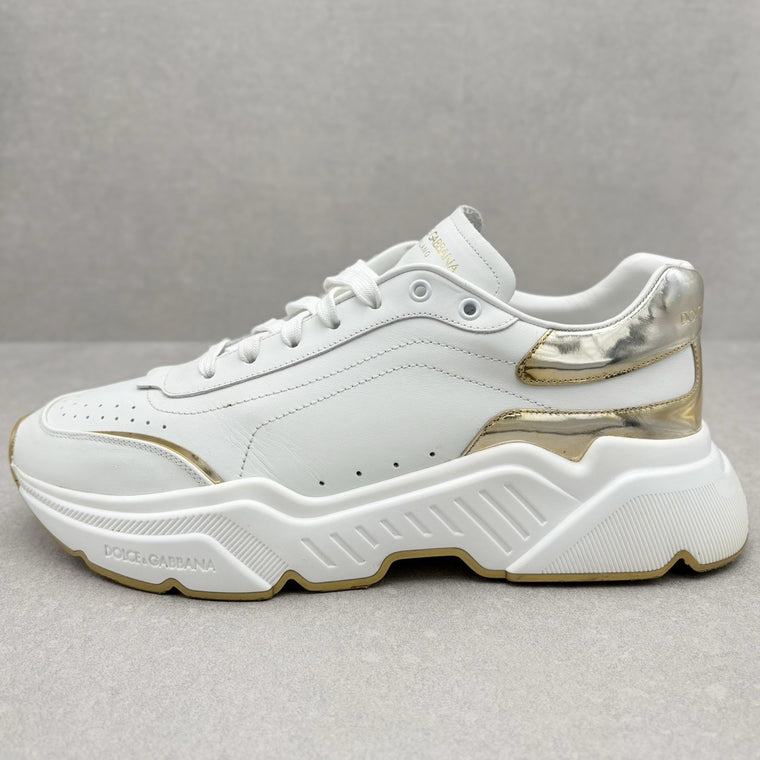 Dolce & Gabbana Daymaster Leather Sneaker White Gold — photo 9