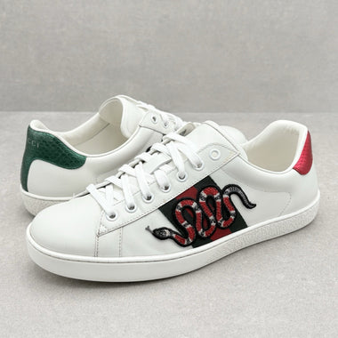 Ace Embroidered Snake White