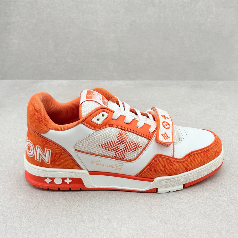 Denim Strap Trainer Orange White — photo 2