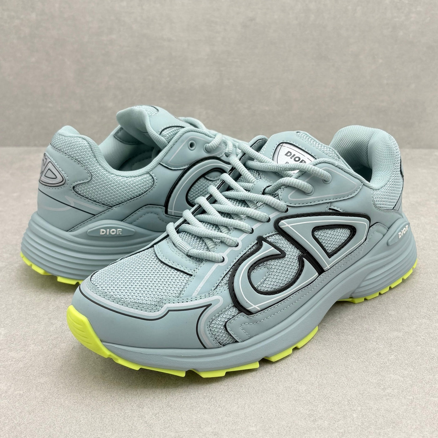 WORN ONCE! Dior B30 Reflective Sneaker Blue Neon Yellow