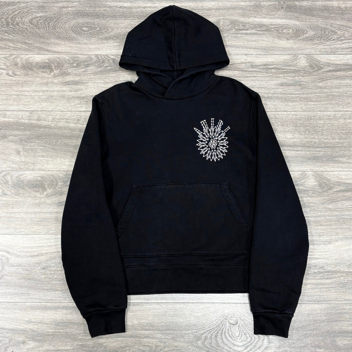 Crystal Embellished Rhinestone Logo Hoodie — photo 3