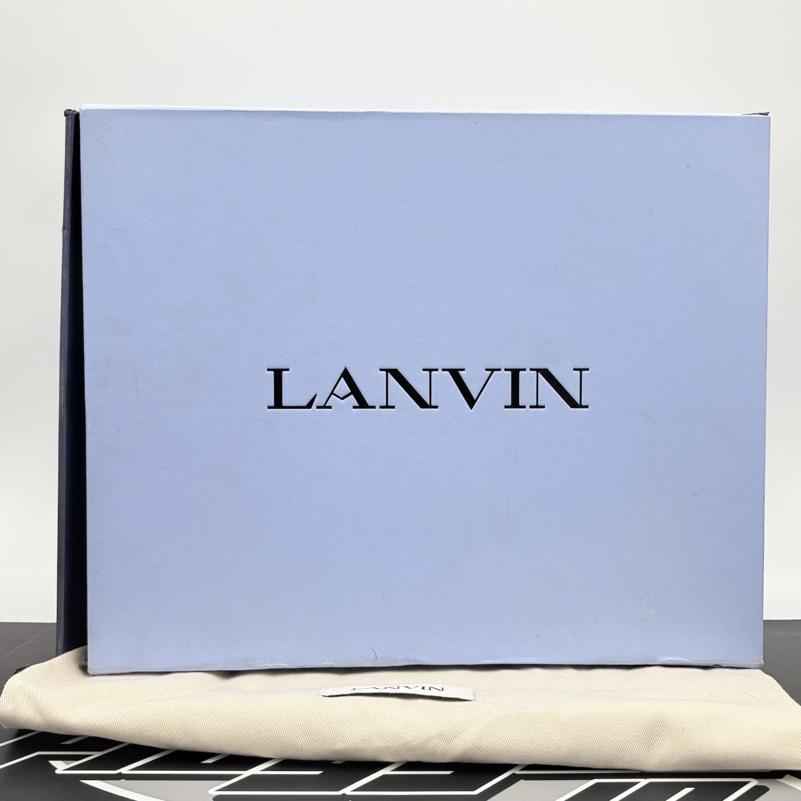Size 43 (10 US) - Lanvin Curb Sneaker ' White Navy Blue ' | EXCELLENT CONDITION!