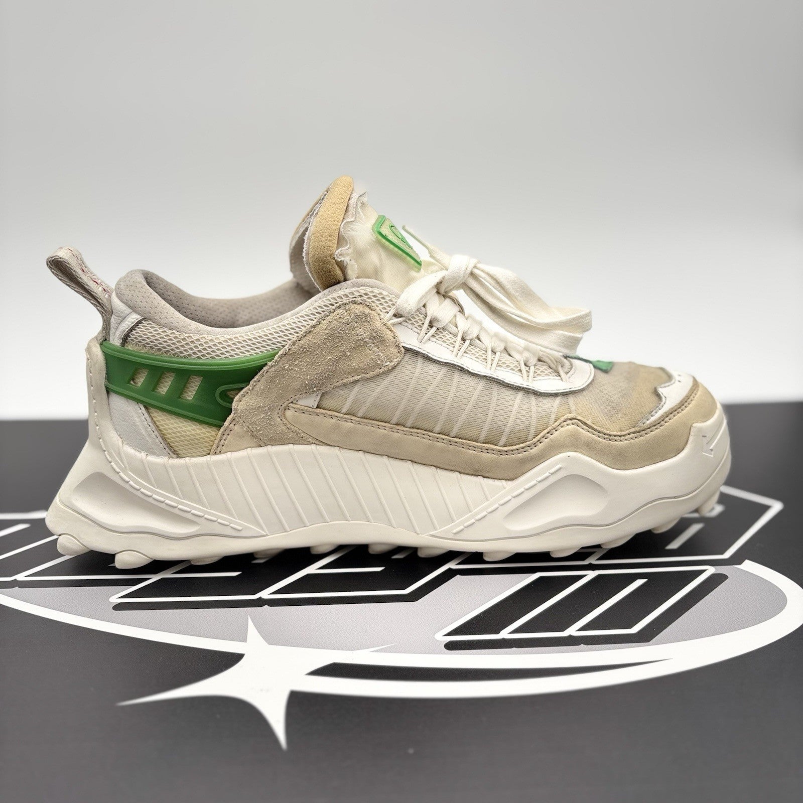 Size 43 (10 US) Off-White Odsy-1000 ' White, Beige, Green ' | GREAT CONDITION!