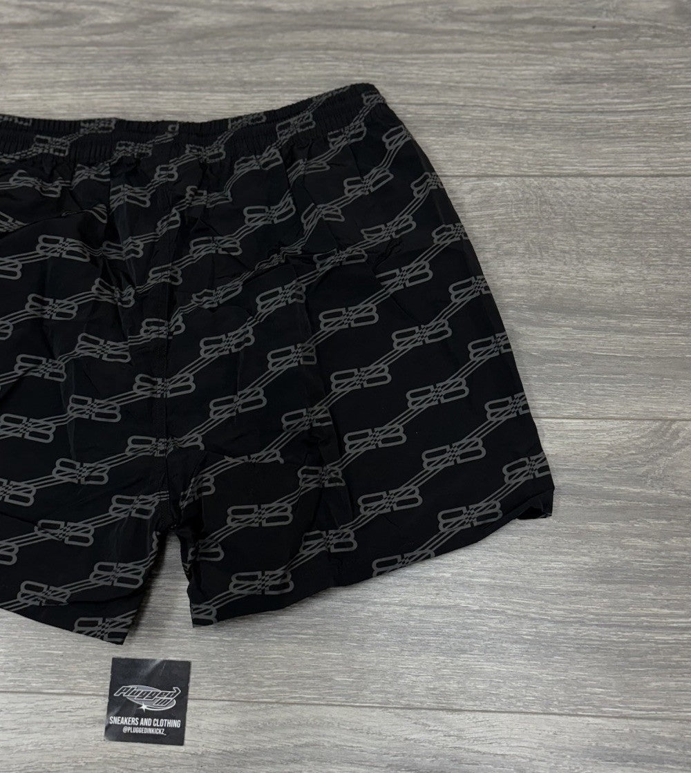 Size XS - Balenciaga BB Monogram Swim Shorts ' Black ' | NEW!