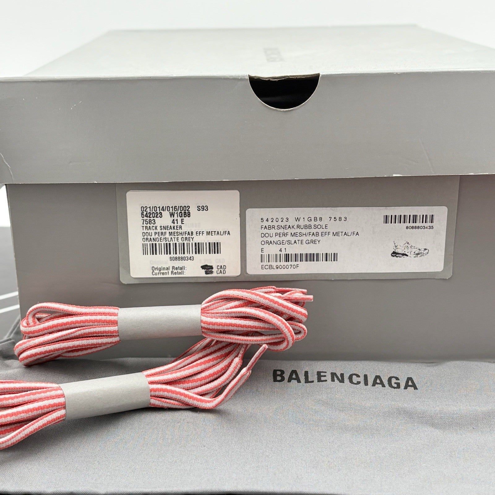 Size 41 (8 US) - Balenciaga Track Sneaker ' Orange Gray ' | BRAND NEW!