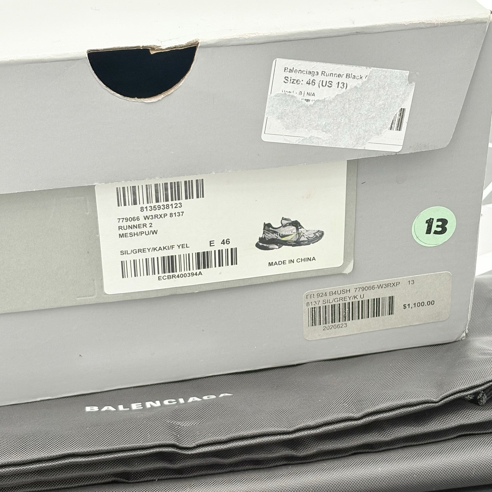 Size 46 (13 US) - Balenciaga Runner 2.0 ' Silver Neon Yellow ' | SUPER CLEAN!