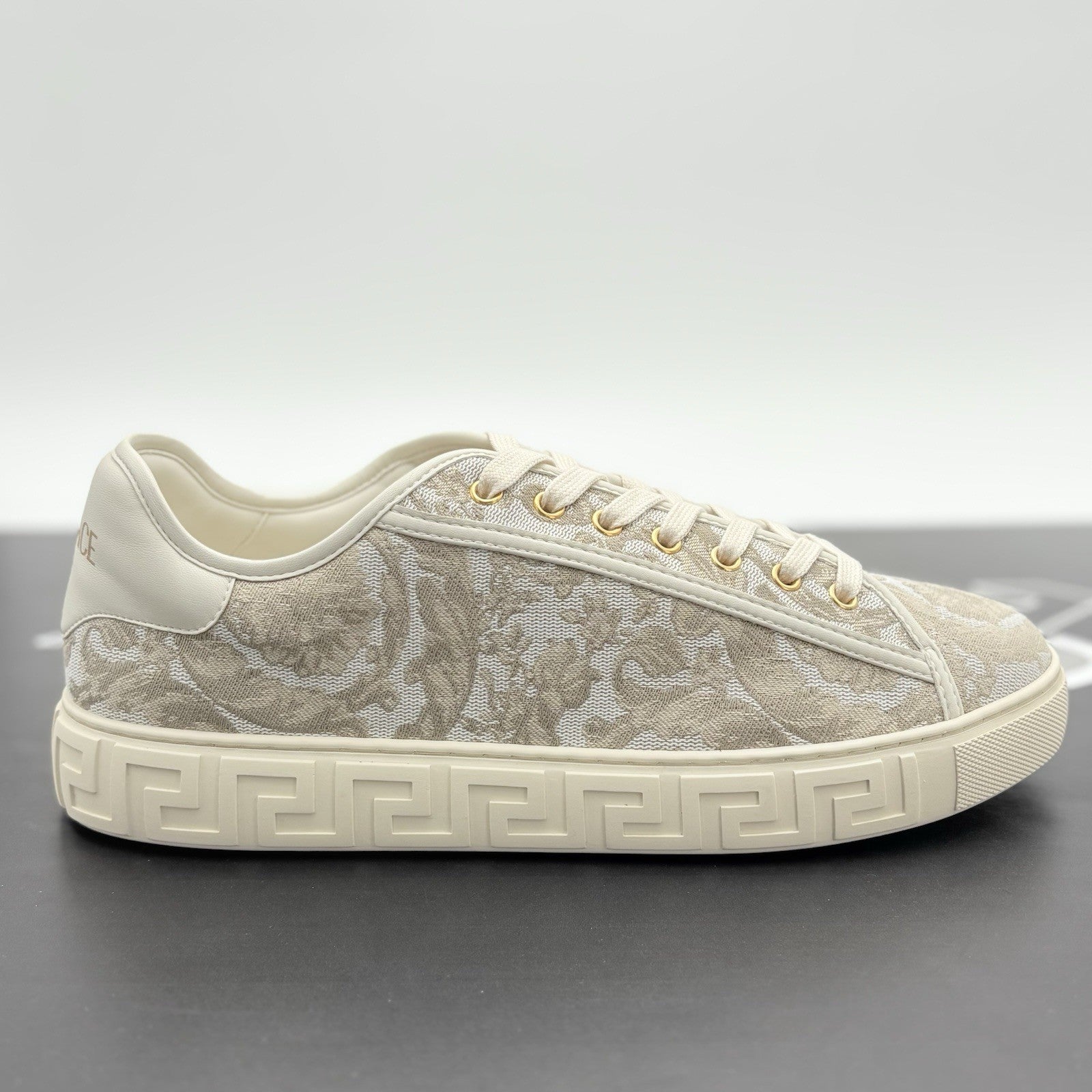 Size 44 (11 US) - Versace Barocco Greca Sneaker ' Beige Print ' | WORN ONCE!