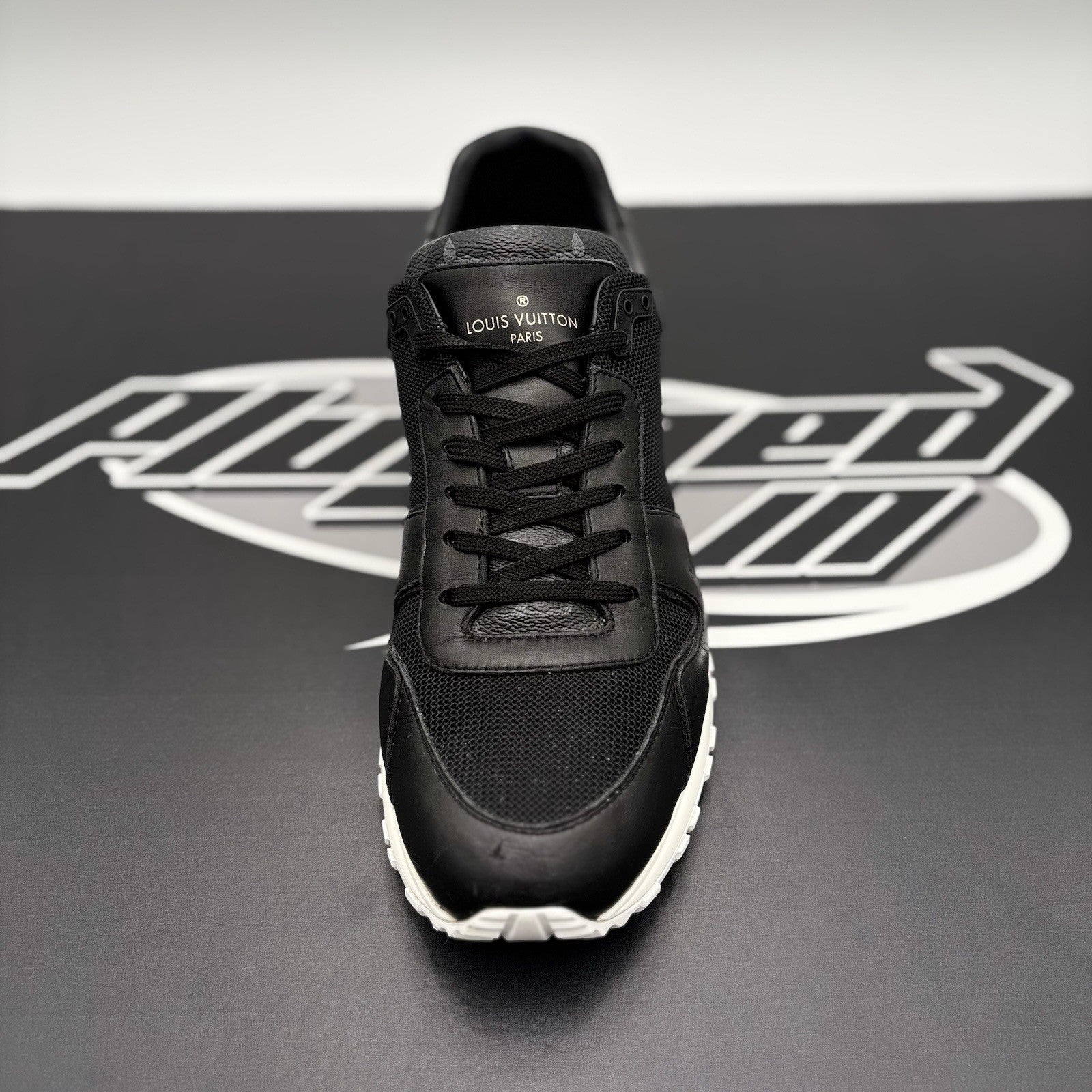 Size 7.5 LV (8.5-9 US) Louis Vuitton Run Away Sneaker ' Black White ' | GOOD!