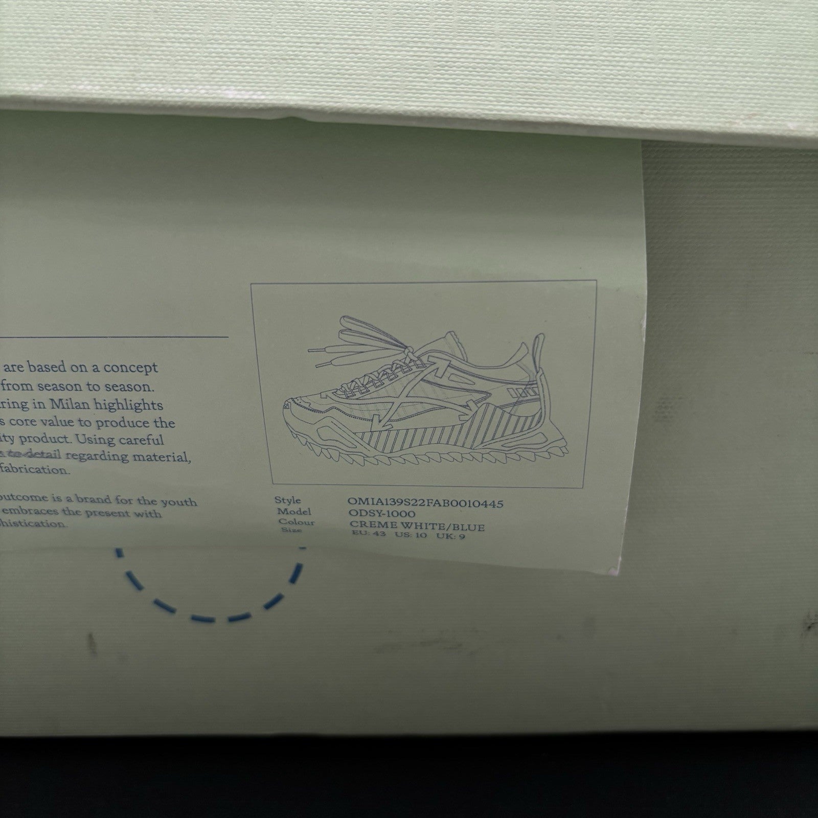 Size 43 (10 US) Off-White Odsy-1000 ' White Multi ' | GREAT CONDITION!
