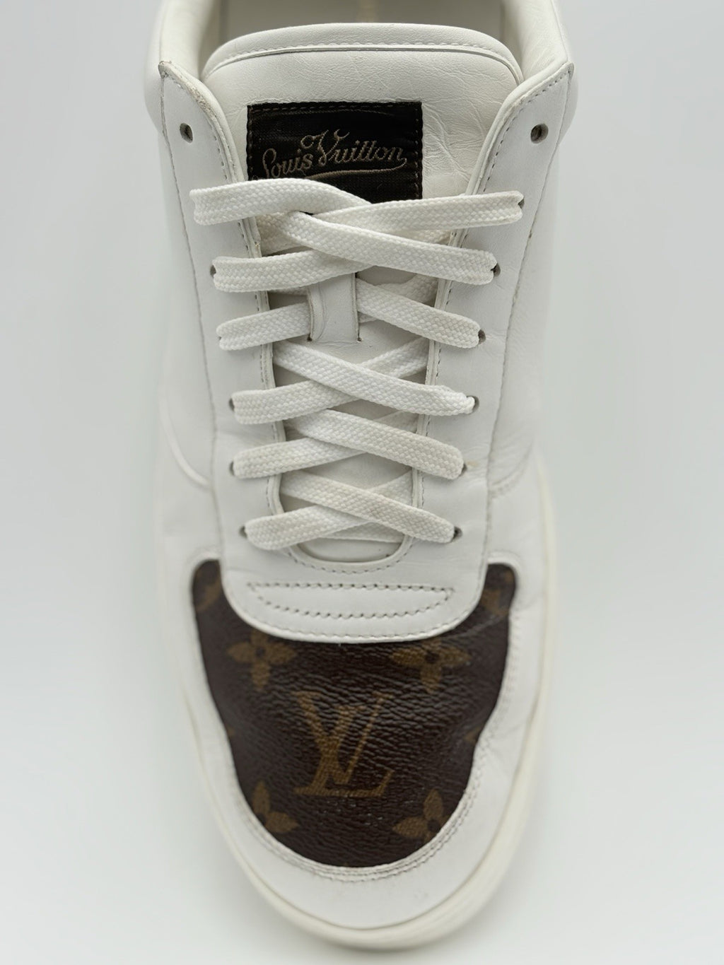Size 9 LV (10-10.5 US) - Louis Vuitton Rivoli Leather  ' White Brown ' | GOOD!