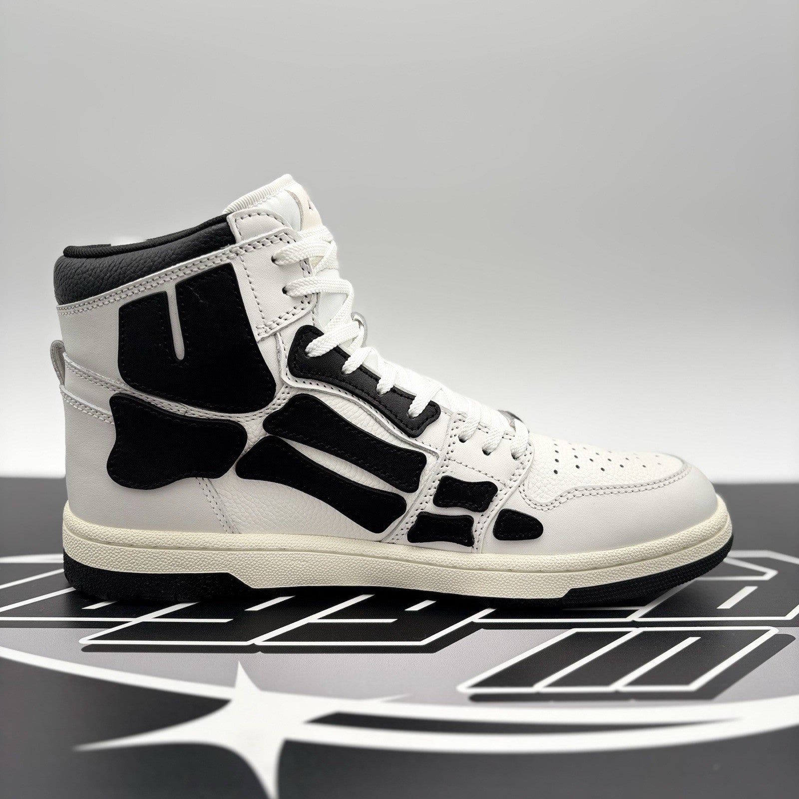 Size 42 (US 9) - Amiri Skel High Top Sneakers ' Black, White ' | NEW!